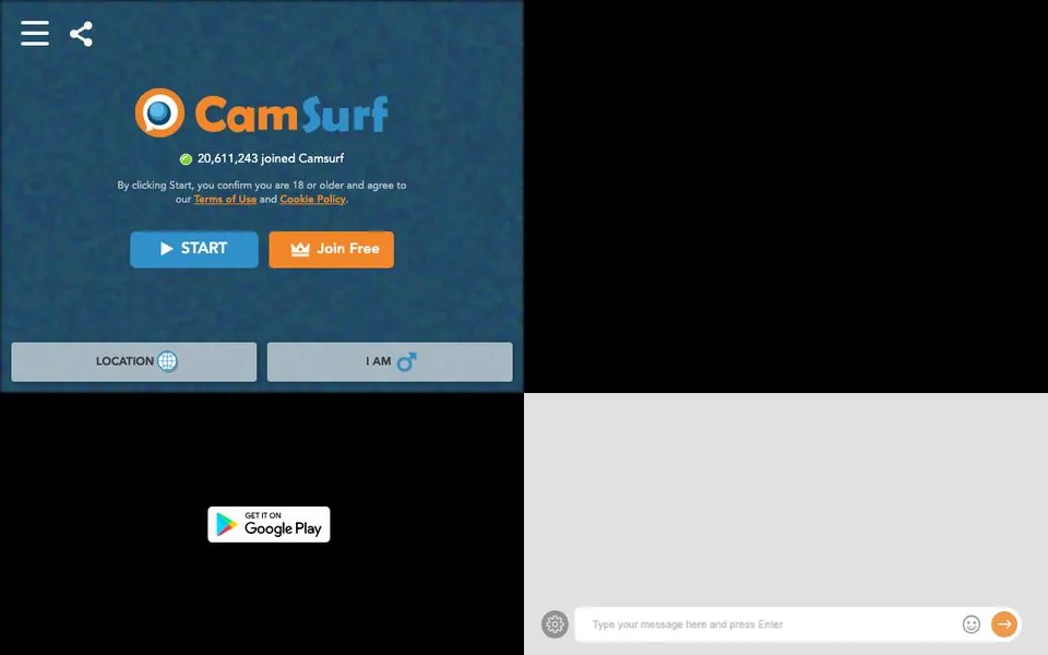 CamSurf homepage screenshot