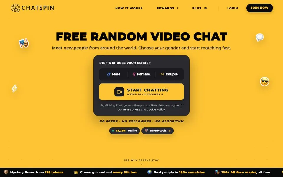 Chatspin homepage screenshot