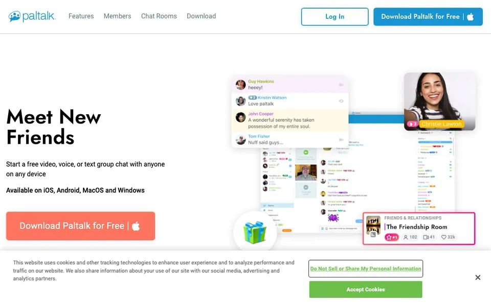 Paltalk homepage screenshot