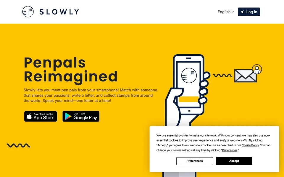 Slowly homepage screenshot