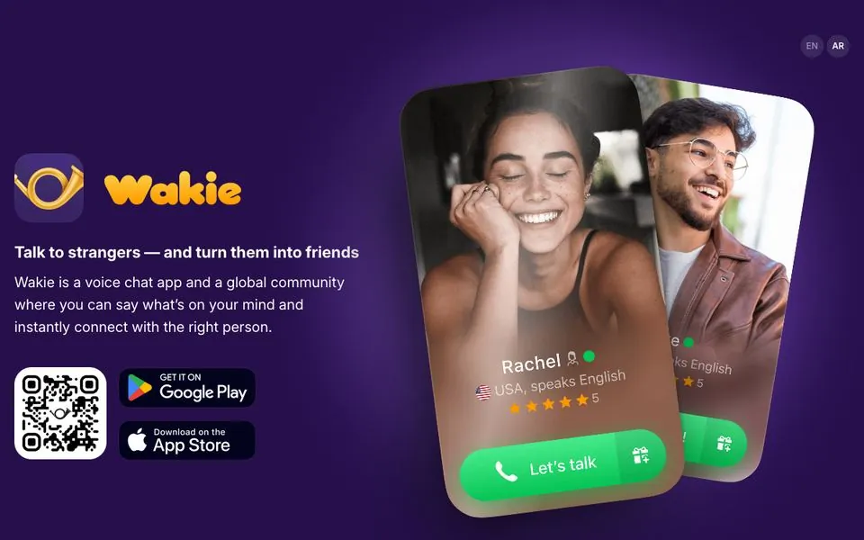 Wakie homepage screenshot